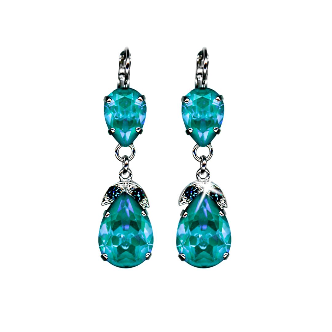 Missy's Favorite Double Teardrop Earring Sunkissed Laguna on Rhodium Main image