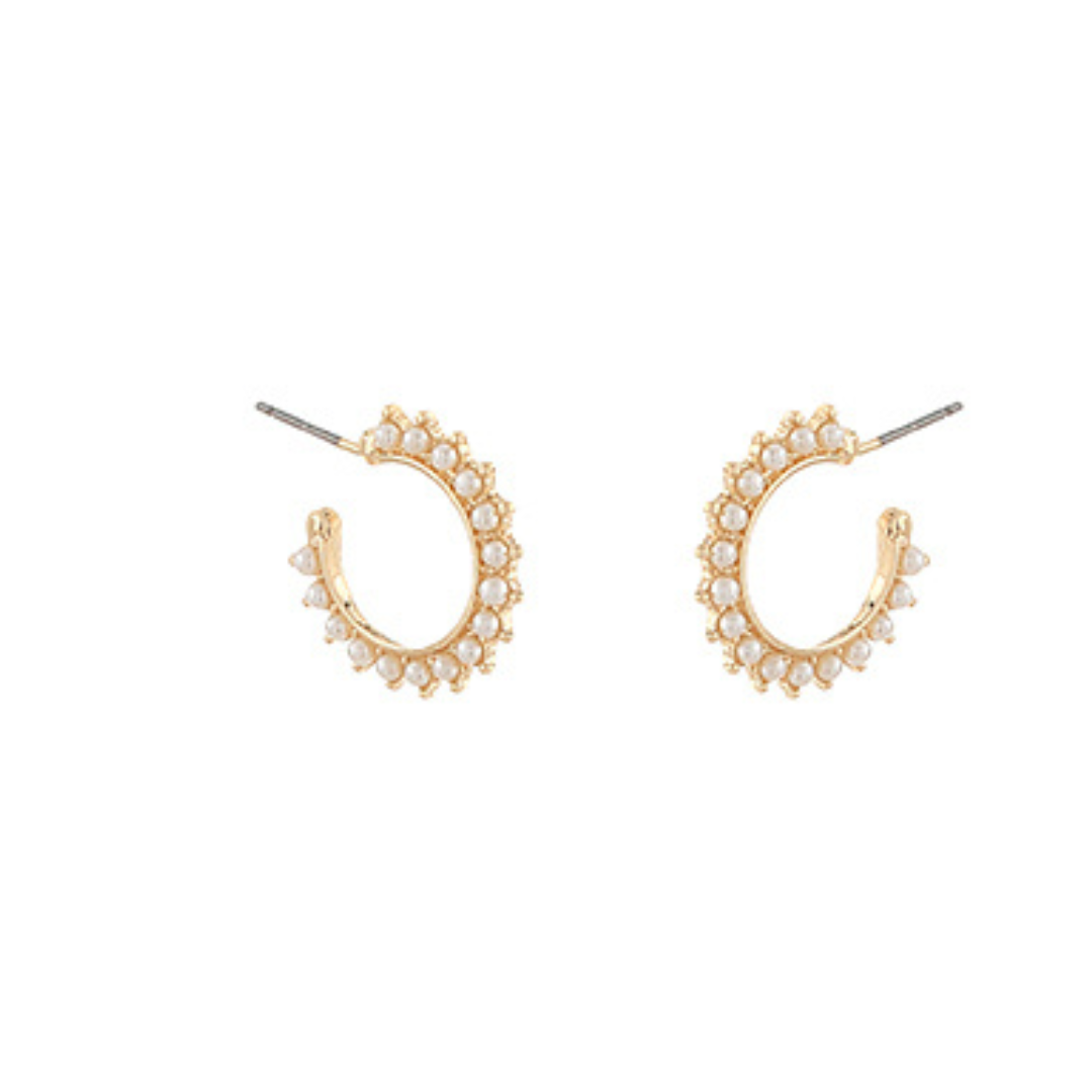 Freshwater Crystal Pearl Hoop Earrings