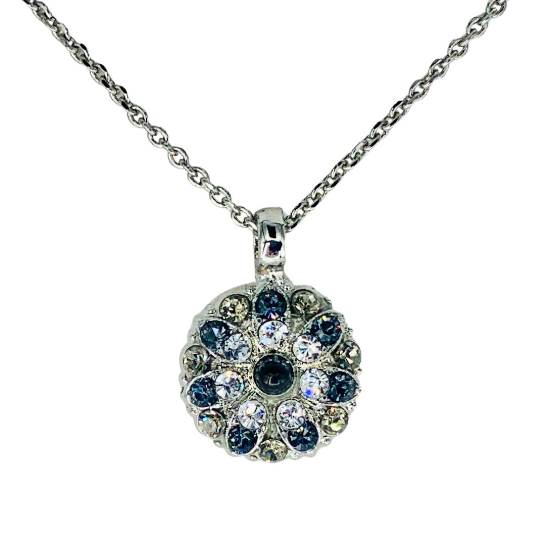 Mariana Guardian Angel Necklace in Black/Grey on Rhodium Main image