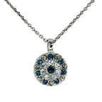 Mariana Guardian Angel Necklace in Black/Grey on Rhodium