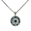 Mariana Guardian Angel Necklace in Black/Grey on Rhodium