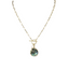 Abalone Disk And Pearl Necklace With Front Toggle Closure on Gold