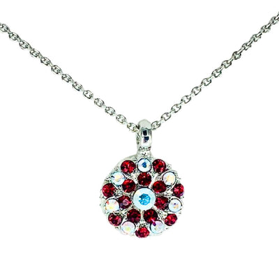 Mariana Guardian Angel Birthstone Necklace  Red/AB on Rhodium- January/July