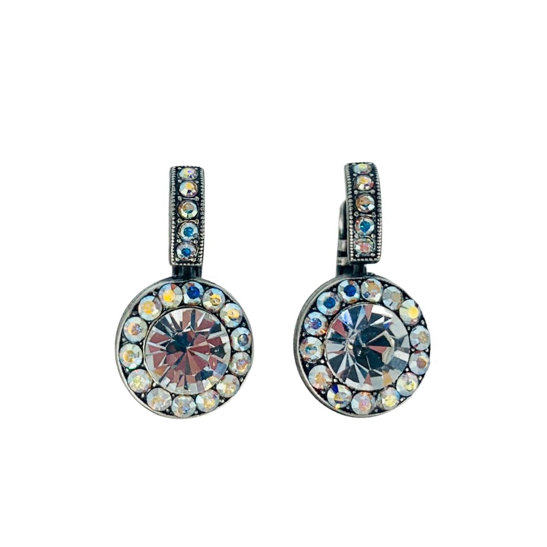 Mariana Fancy Halo Earrings in Icy Clear on Silver Main image