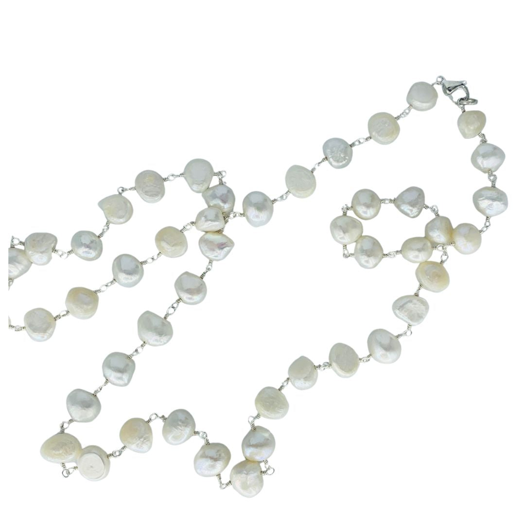 Baroque Pearl Necklace on Sterling