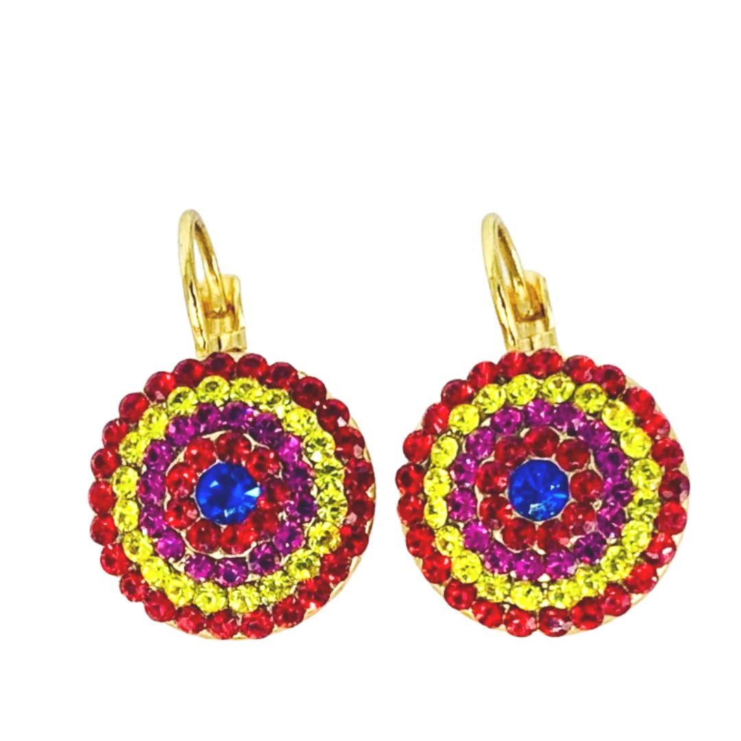 Mariana Concentric Circles Earrings Pretty Woman on Gold