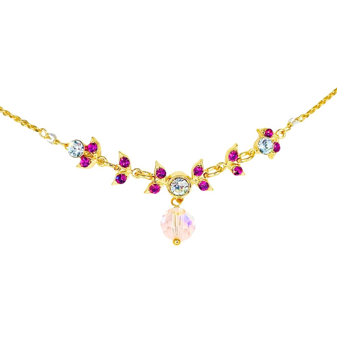 Mariana Classic Delicate Pink Necklace on Gold