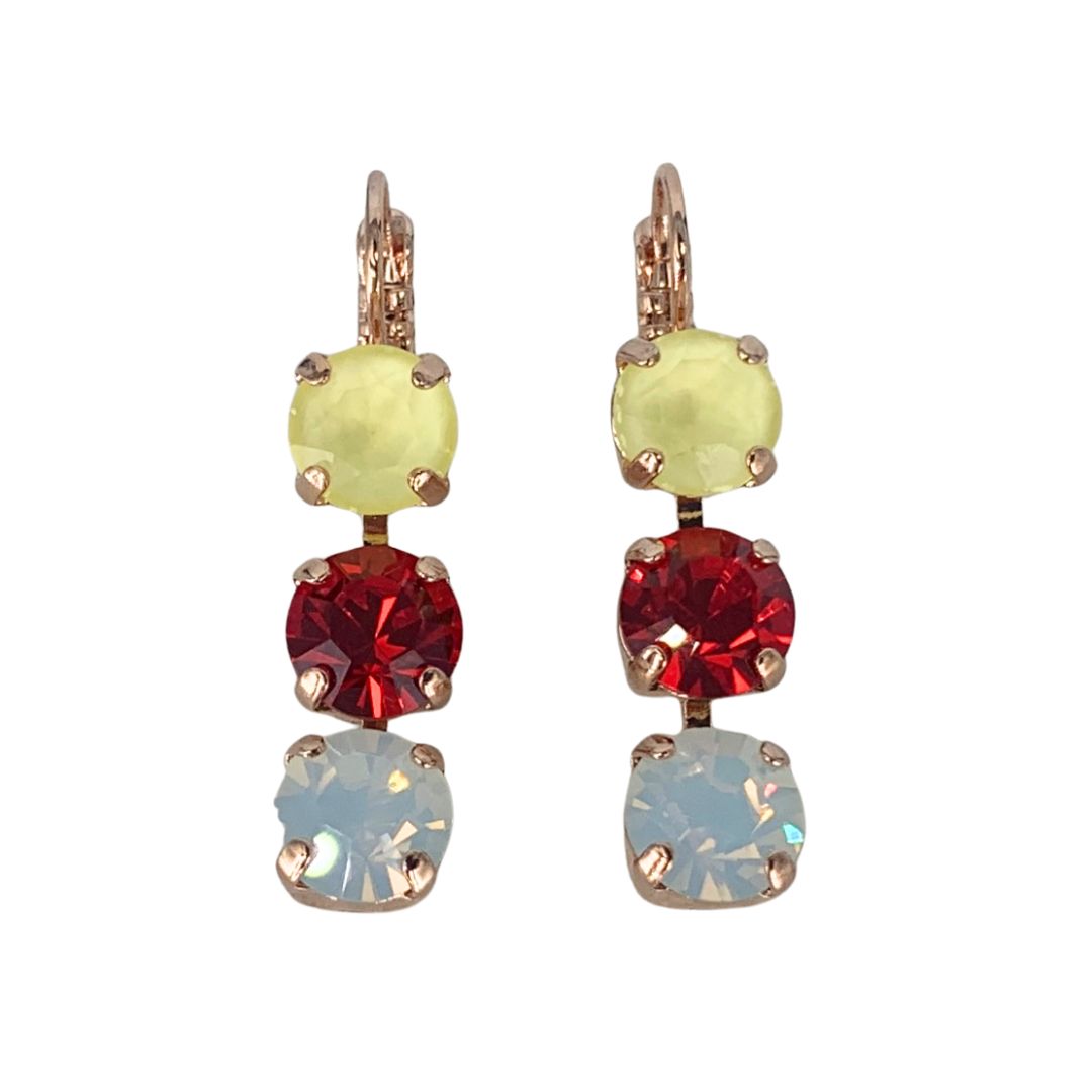Mariana Earring Triple Drop Football on Rose Gold Main image