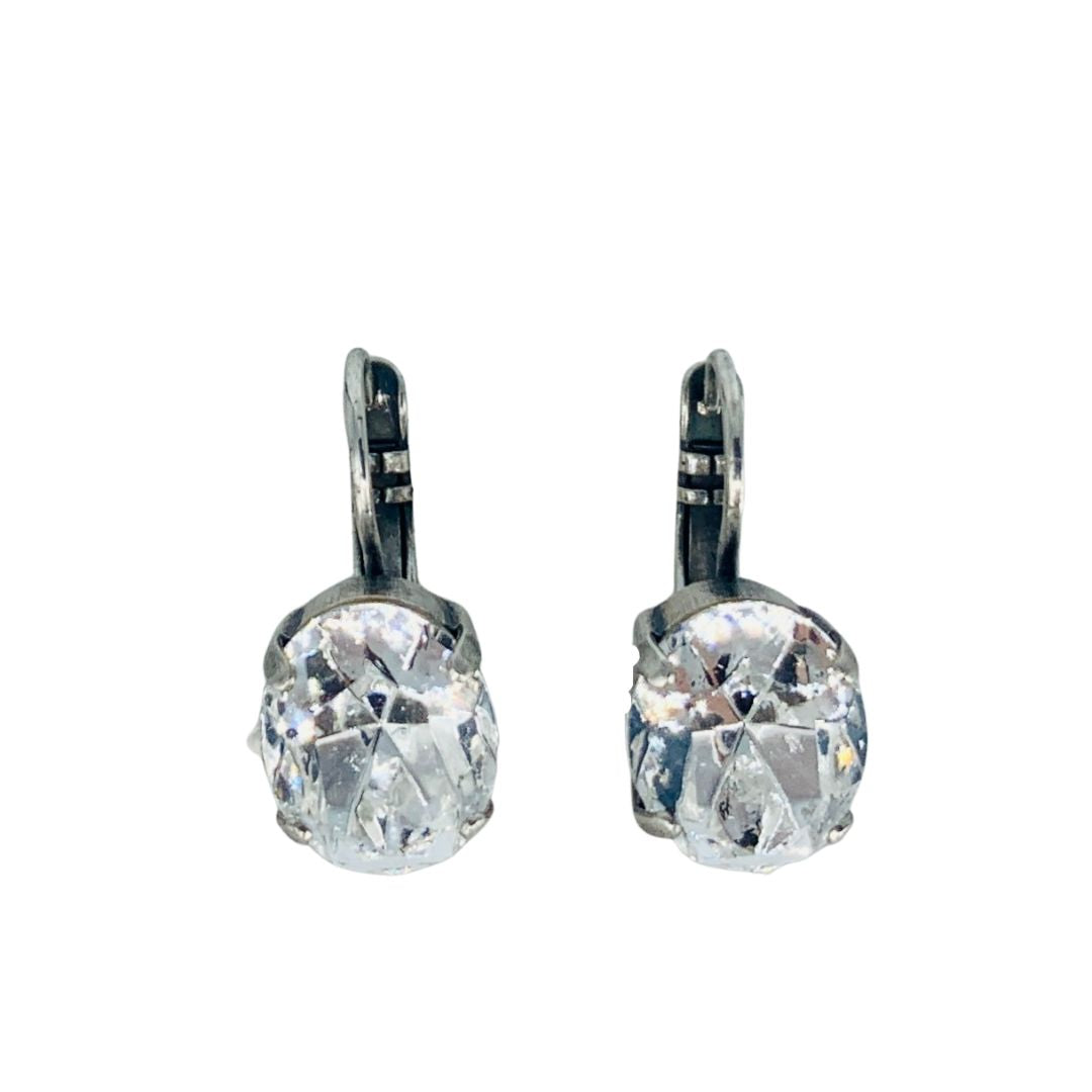 Mariana Single Oval Dangle Clear on Silver
