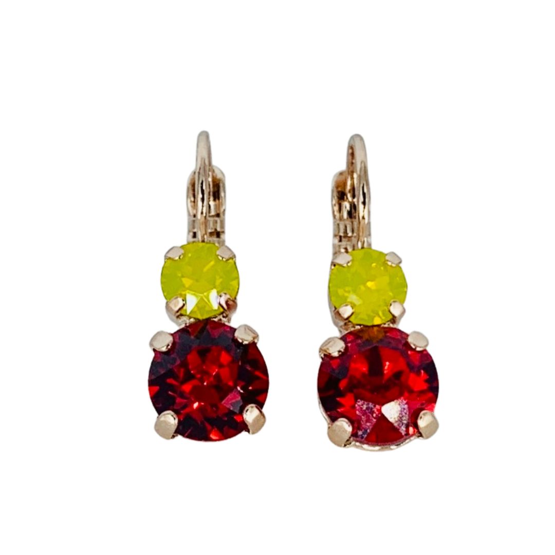 Mariana Football Earrings Small Double Drop  on Gold