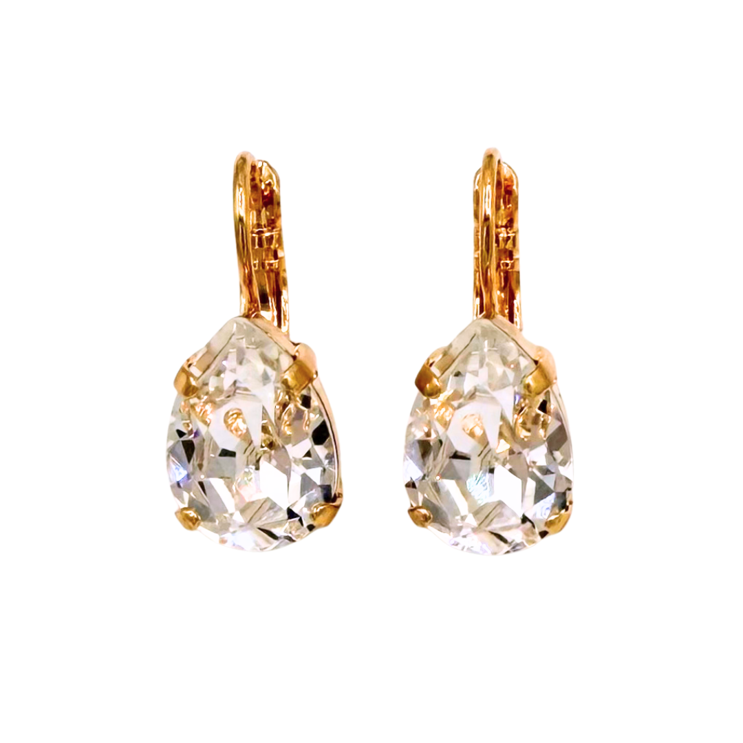 Mariana Earrings Teardrop Clear on Gold