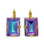 Large Mariana Earring Emerald Cut Earrings Light Violet on  Gold