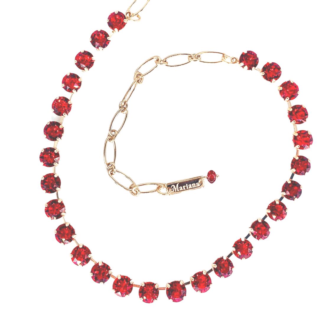 Mariana Plain Necklace Bright Red on Gold