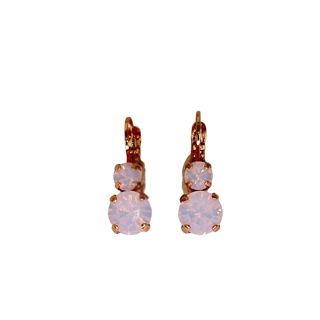 Mariana  Small Double Drop Earrings in Rose Water Opal on Rose Gold