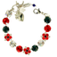 Mariana bracelet with red , clear and blue crystals on a white background 