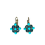Mariana Diamond Shaped Cluster Earrings in Crystal Blue on Rhodium
