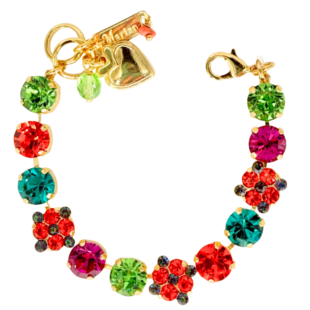 Mariana Quatrefoil Cluster Bracelet Tiger Lily on Gold
