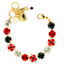 Mariana Quatrefoil Cluster Bracelet Red White and Blue on Gold