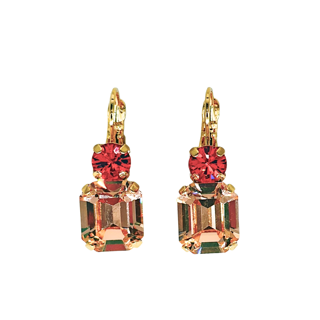 Medium Emerald Cut  Earring Sunset Drive on Gold