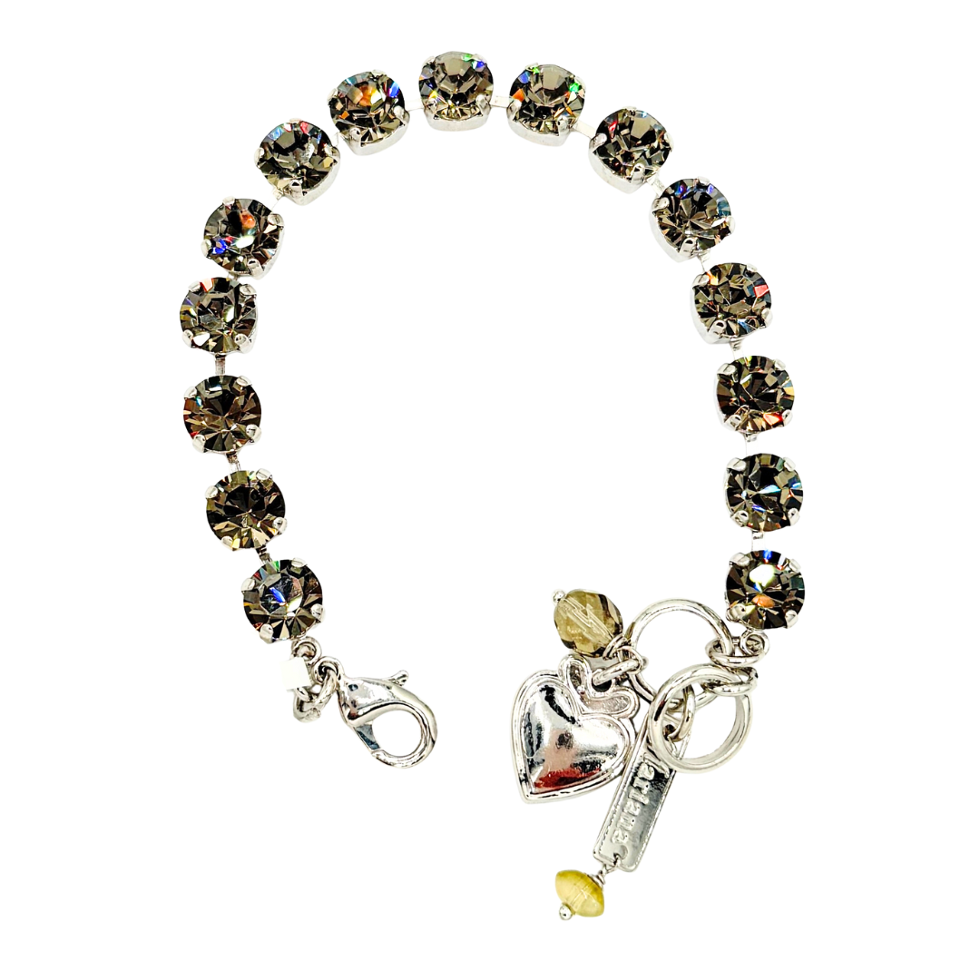 Mariana Bracelet Plain Black Diamond on Rhodium