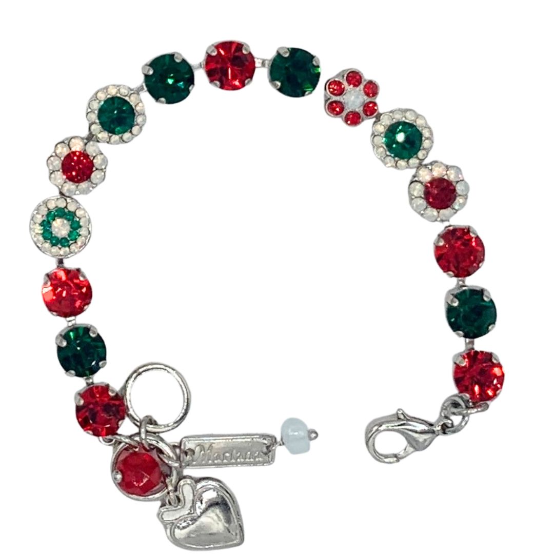 Mariana Medium Rosette Bracelet Christmas on Rhodium