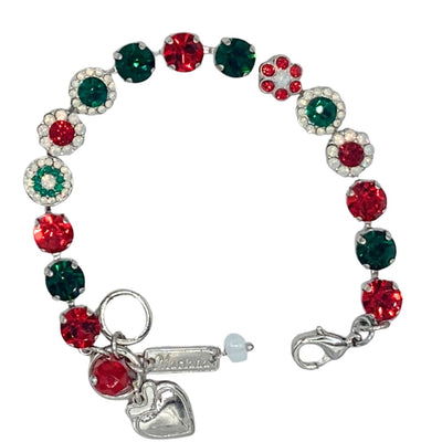 Mariana Medium Rosette Bracelet Christmas on Rhodium