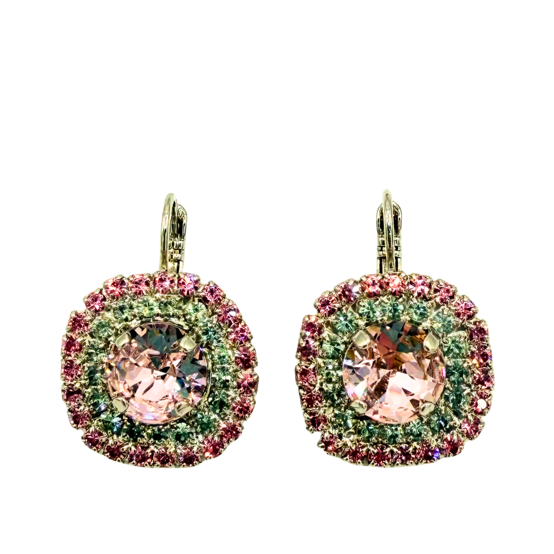 Mariana Double Halo Earrings in Parasol on Rhodium Main image