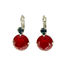 Mariana Large Earrings Deep Red/Blue on Rhodium