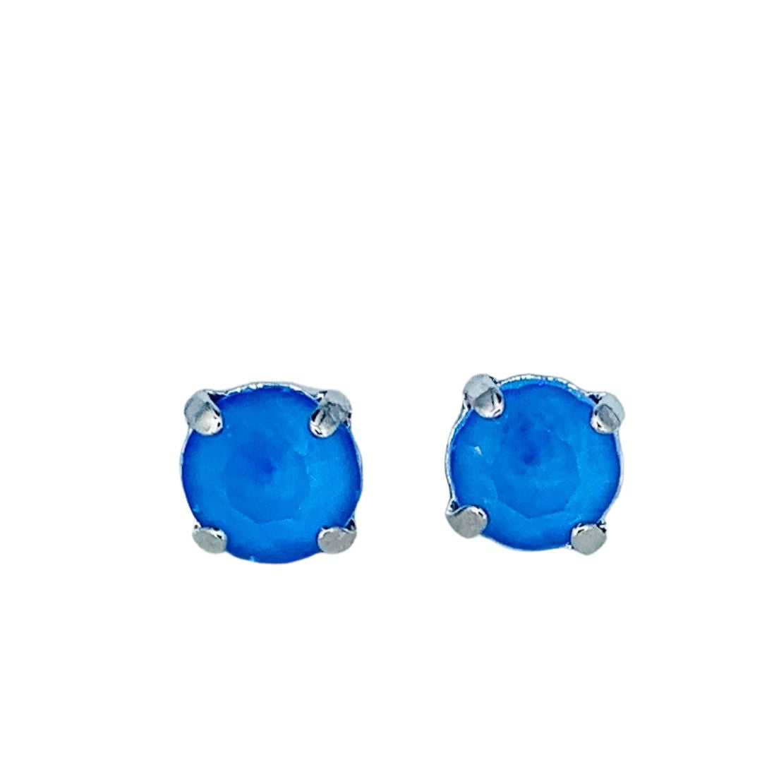 Mariana Stud Earring Sunkissed Ocean Blue on Rhodium POST