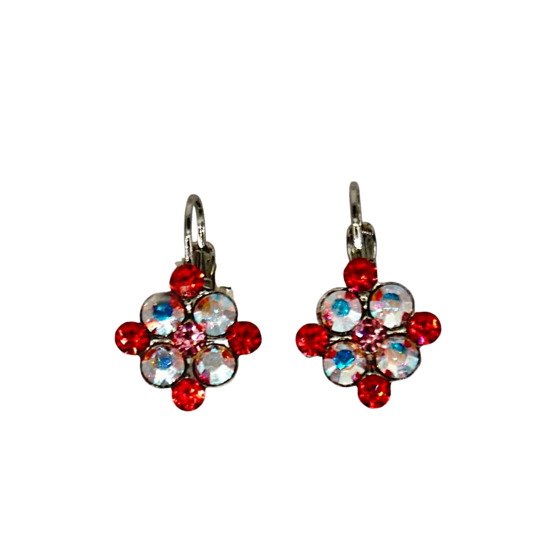 Mariana Diamond Shaped Cluster Earrings in Sunset Drive-In on Rhodium Main image