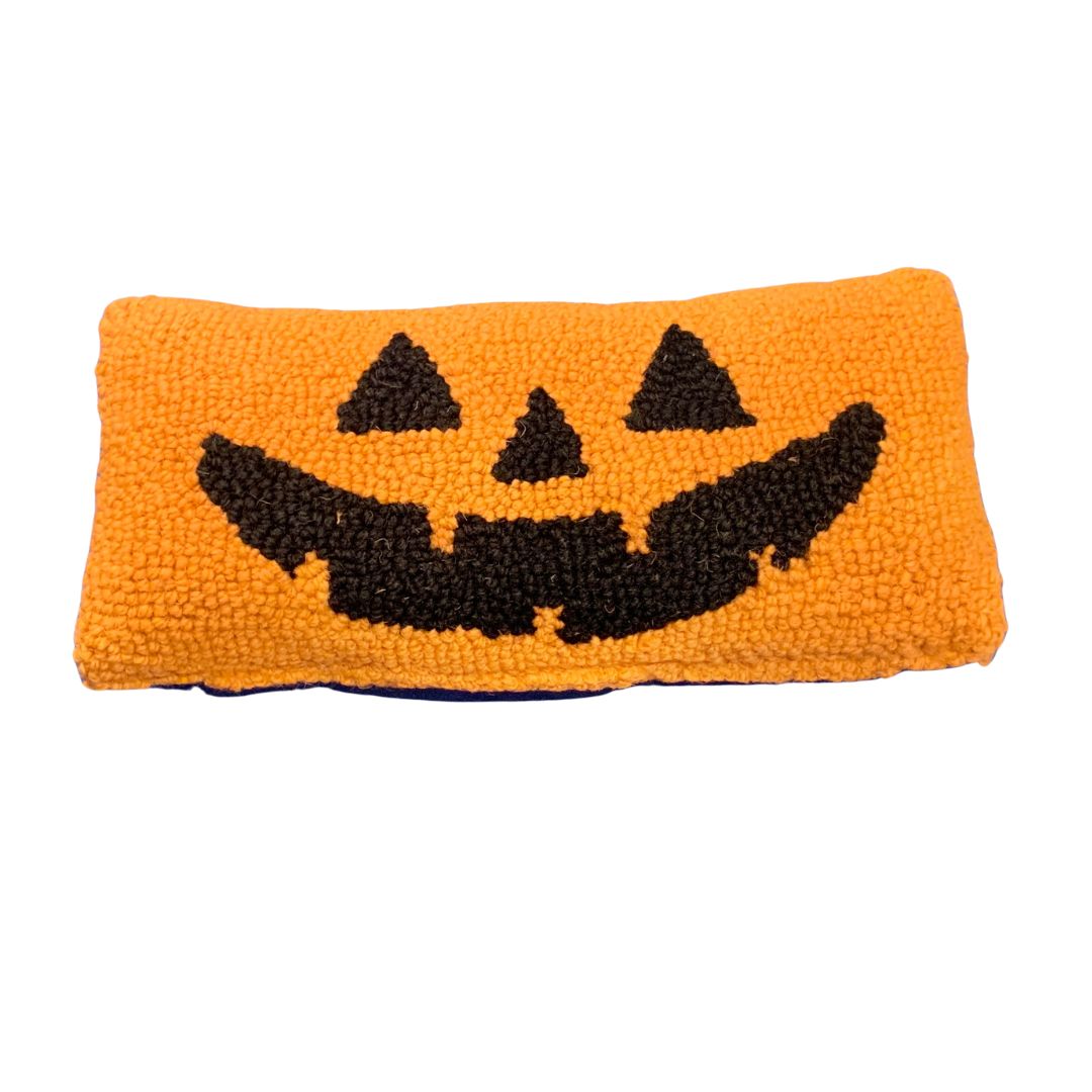 Jack-O-Lantern Hooked Pillow