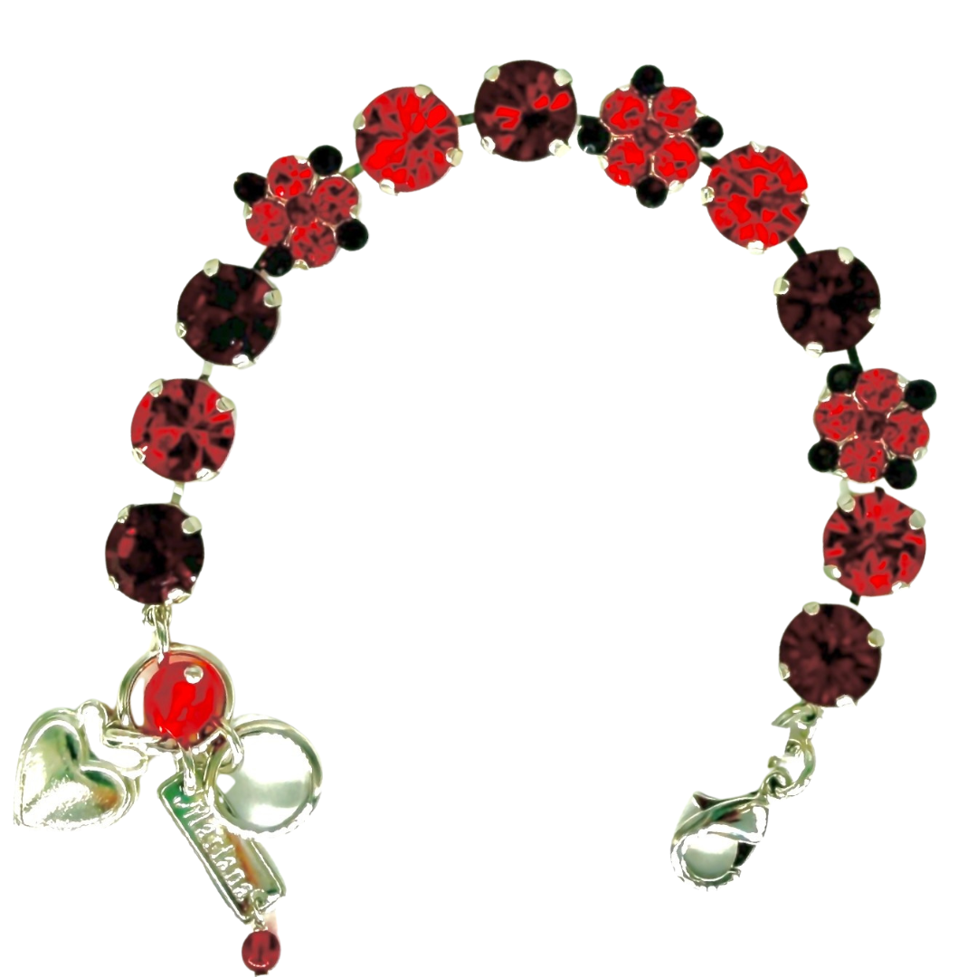 Mariana Quatrefoil Cluster Bracelet Lady in Red on Rhodium Main image