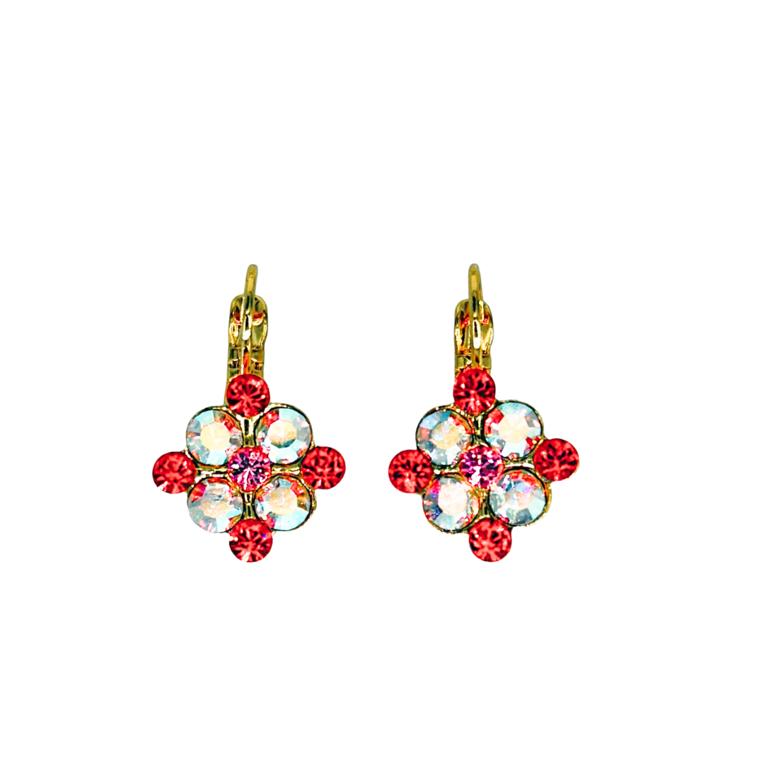 Mariana Diamond Shaped Cluster Earrings in Sunset Drive-In on Gold