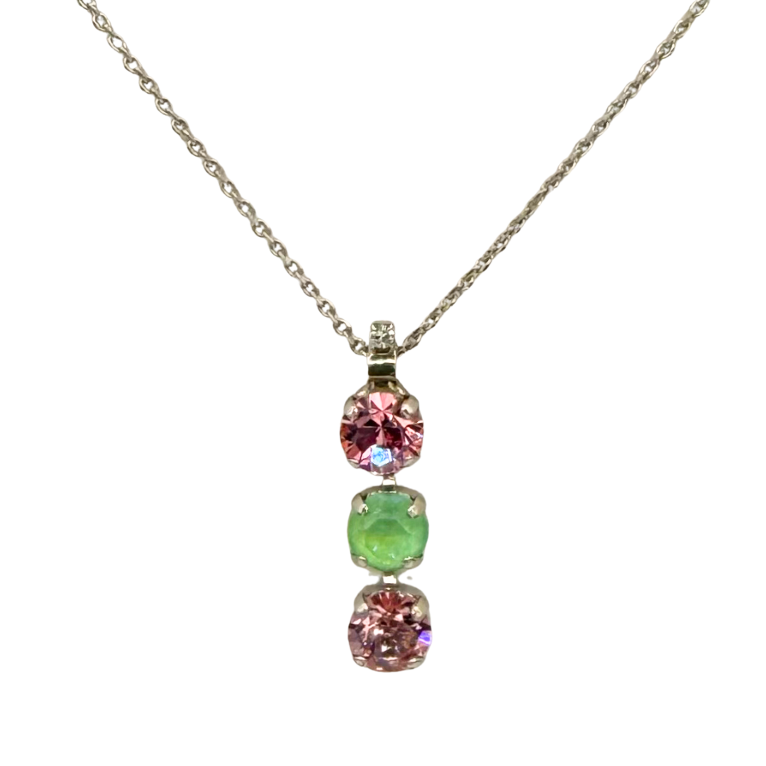 Mariana Triple Drop Pendant Parasol on Rhodium