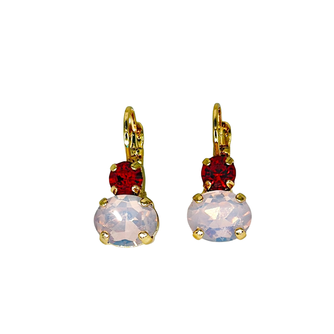 Mariana Double Drop Oval Earrings in True Romance on Gold