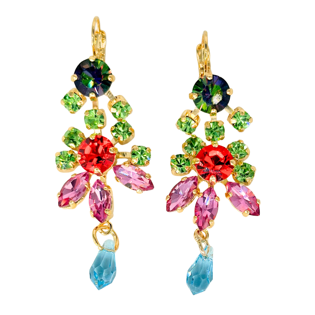 Mariana Earring Fancy Dangle Tiger Lily on Gold Main image