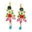 Mariana Earring Fancy Dangle Tiger Lily on Gold