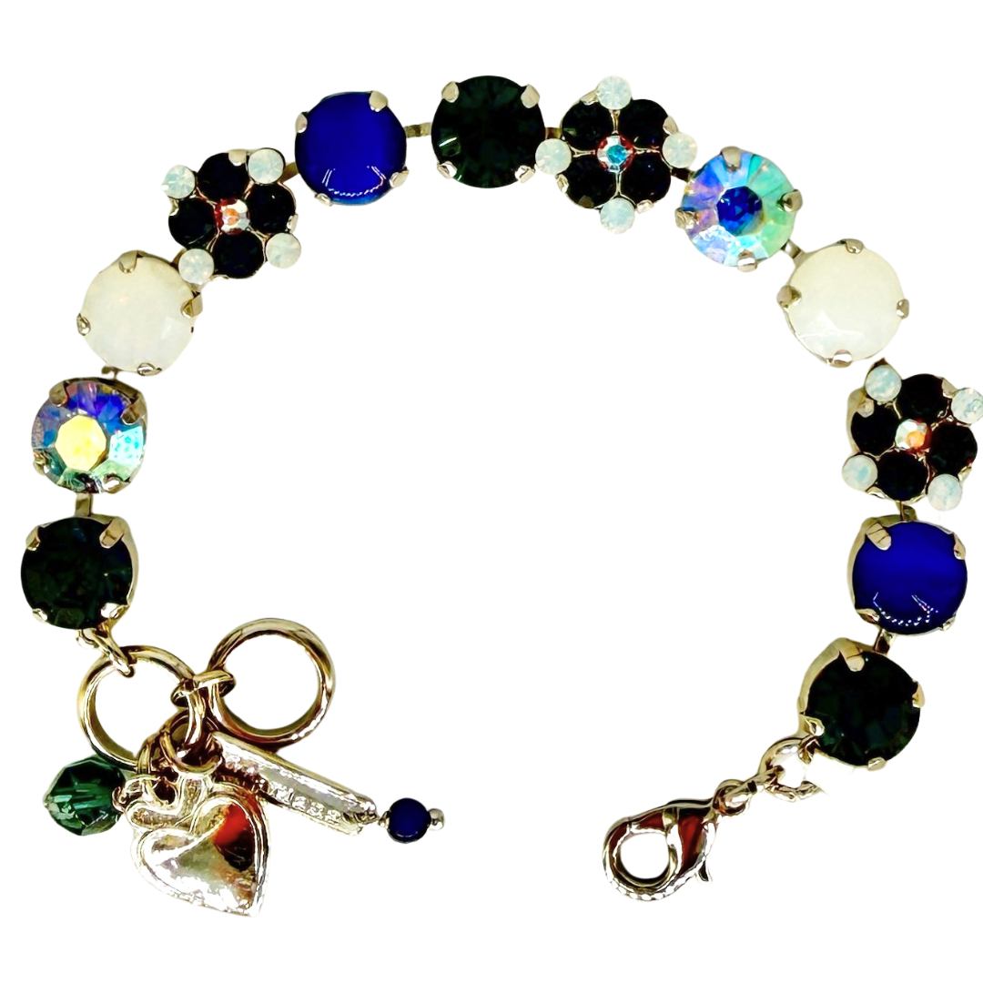 Mariana Quatrefoil Cluster Bracelet Mood Indigo on Rhodium
