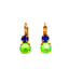 Mariana Earrings Small Double Drop Blue/Green on Gold
