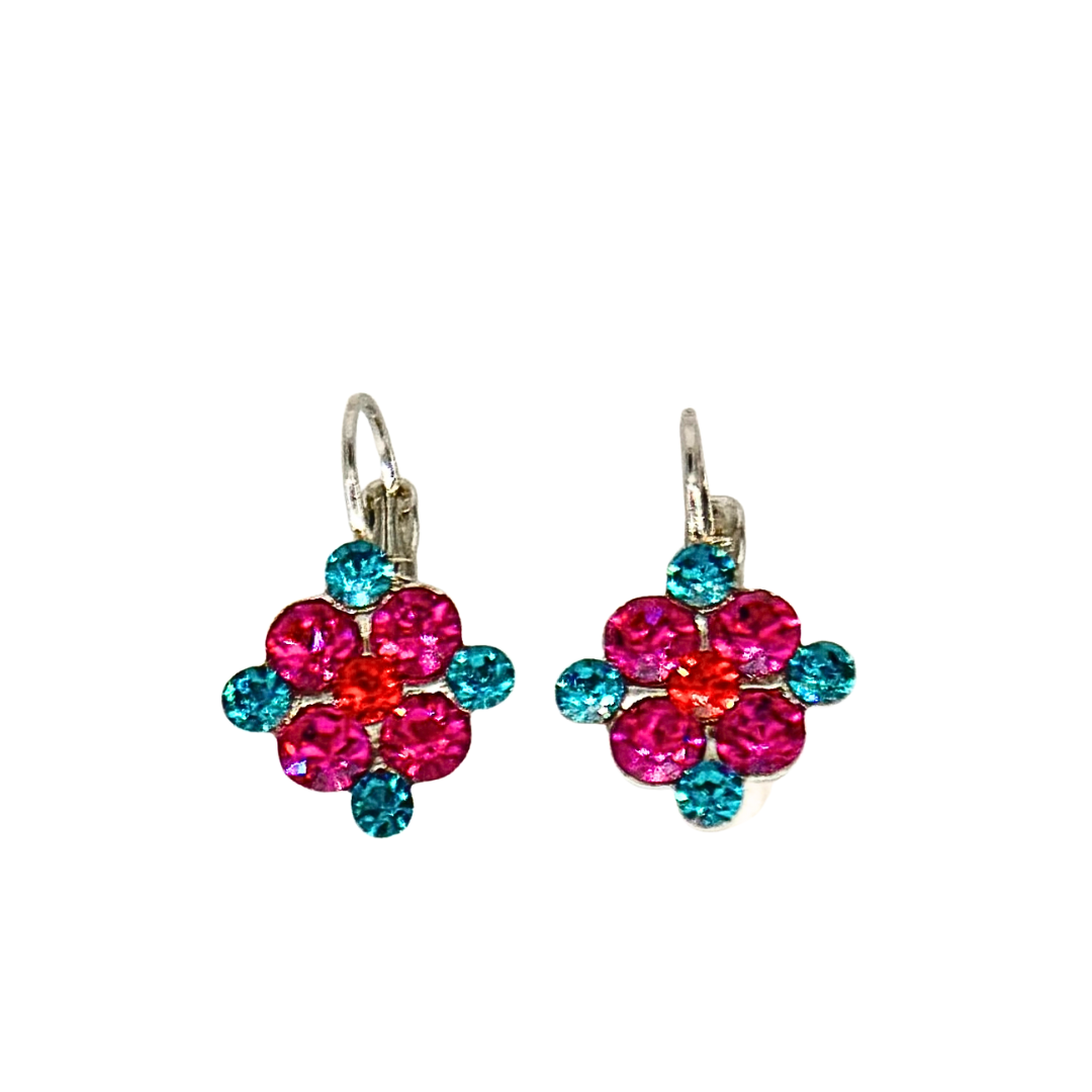 Mariana Diamond Shaped Cluster Earrings in Sorbet on Rhodium Main image