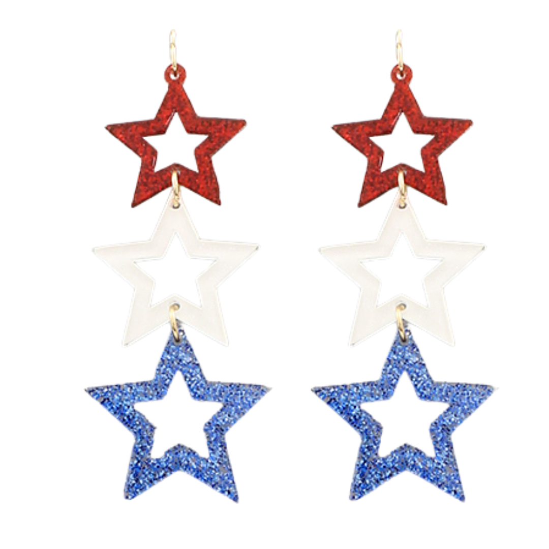 Acrylic Triple Star Earrings Main image