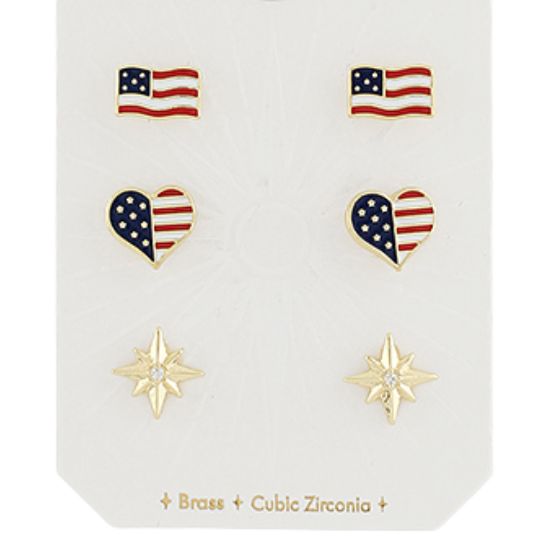 Patriotic Earrings Stud Set Main image