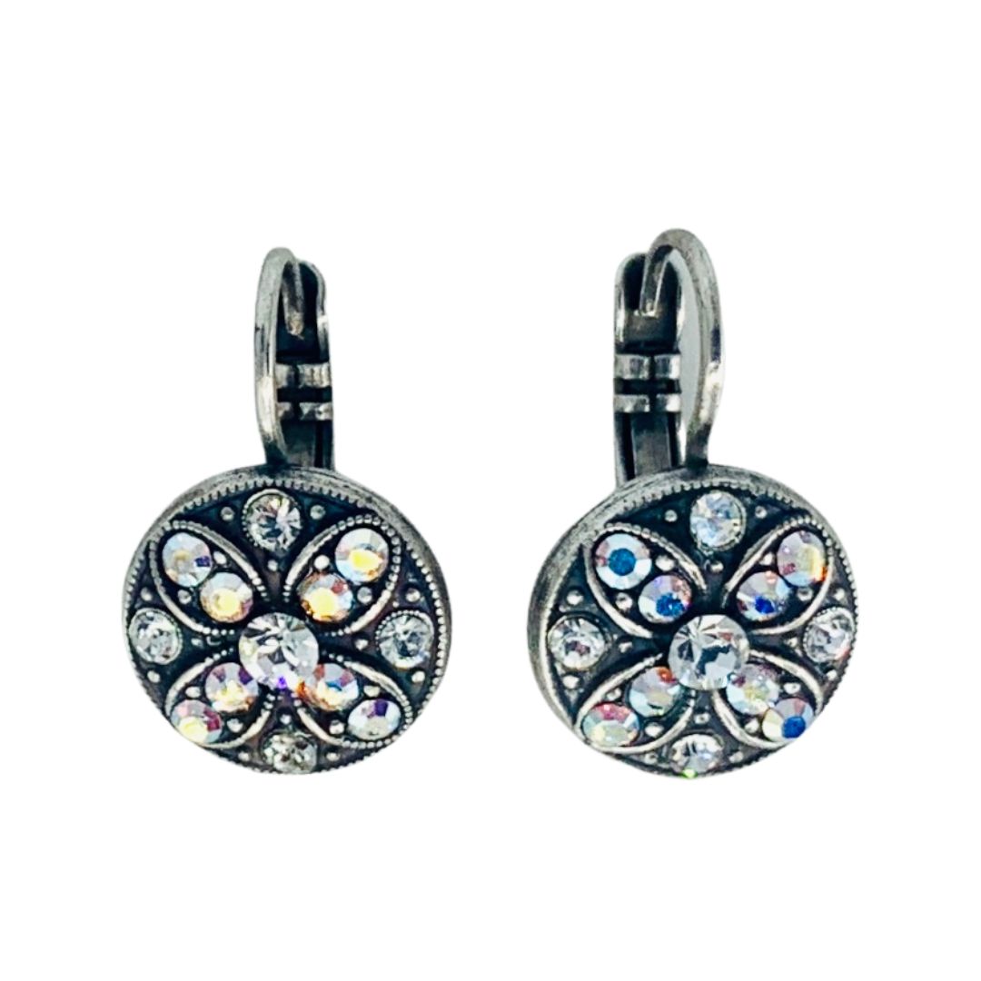 Mariana Wallflower Earrings in Clear on Silver