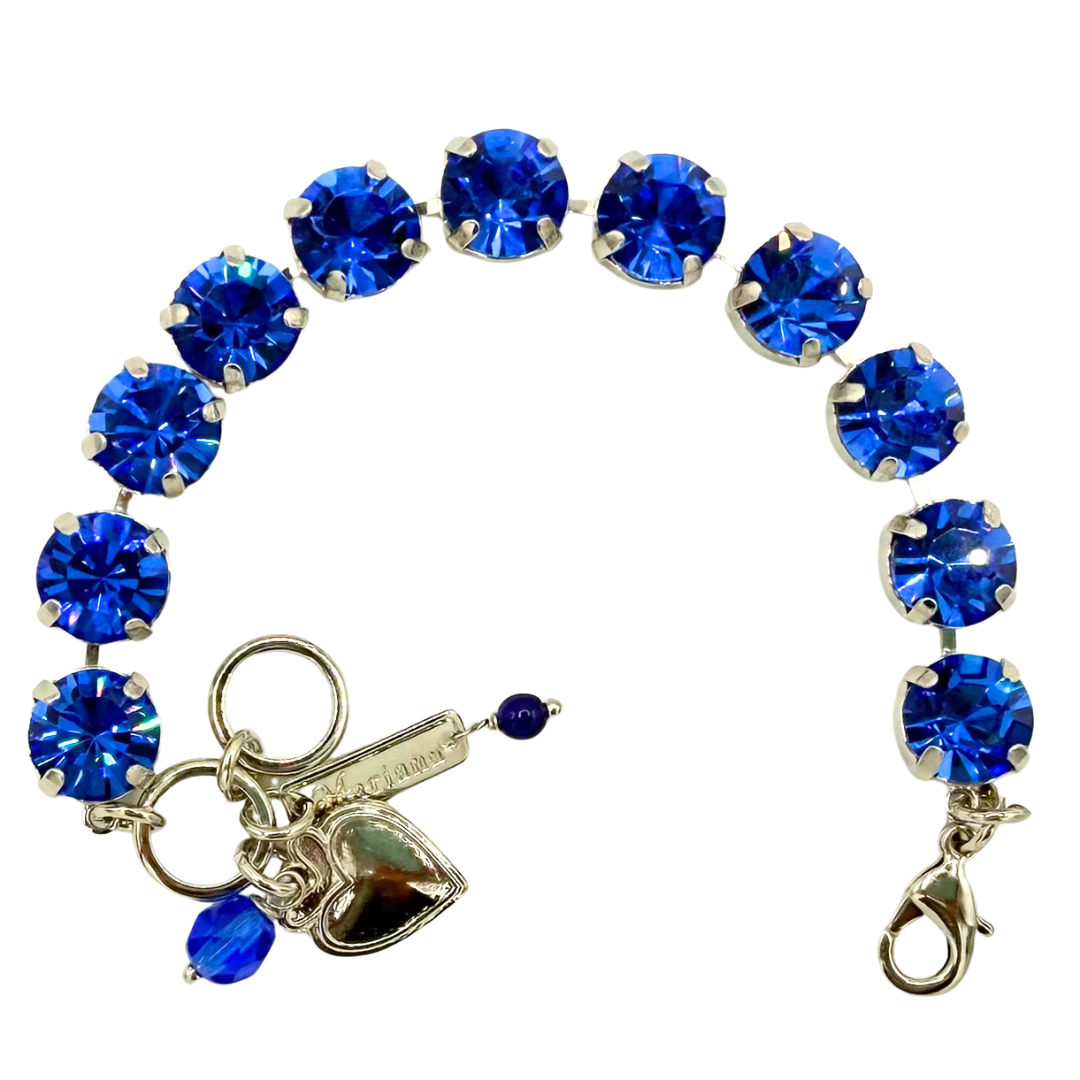 Mariana 11mm Bracelet in Royal Blue Crystals on Rhodium