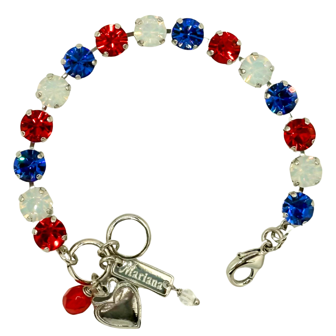 Mariana  RWB Bracelet  Plain on Rhodium