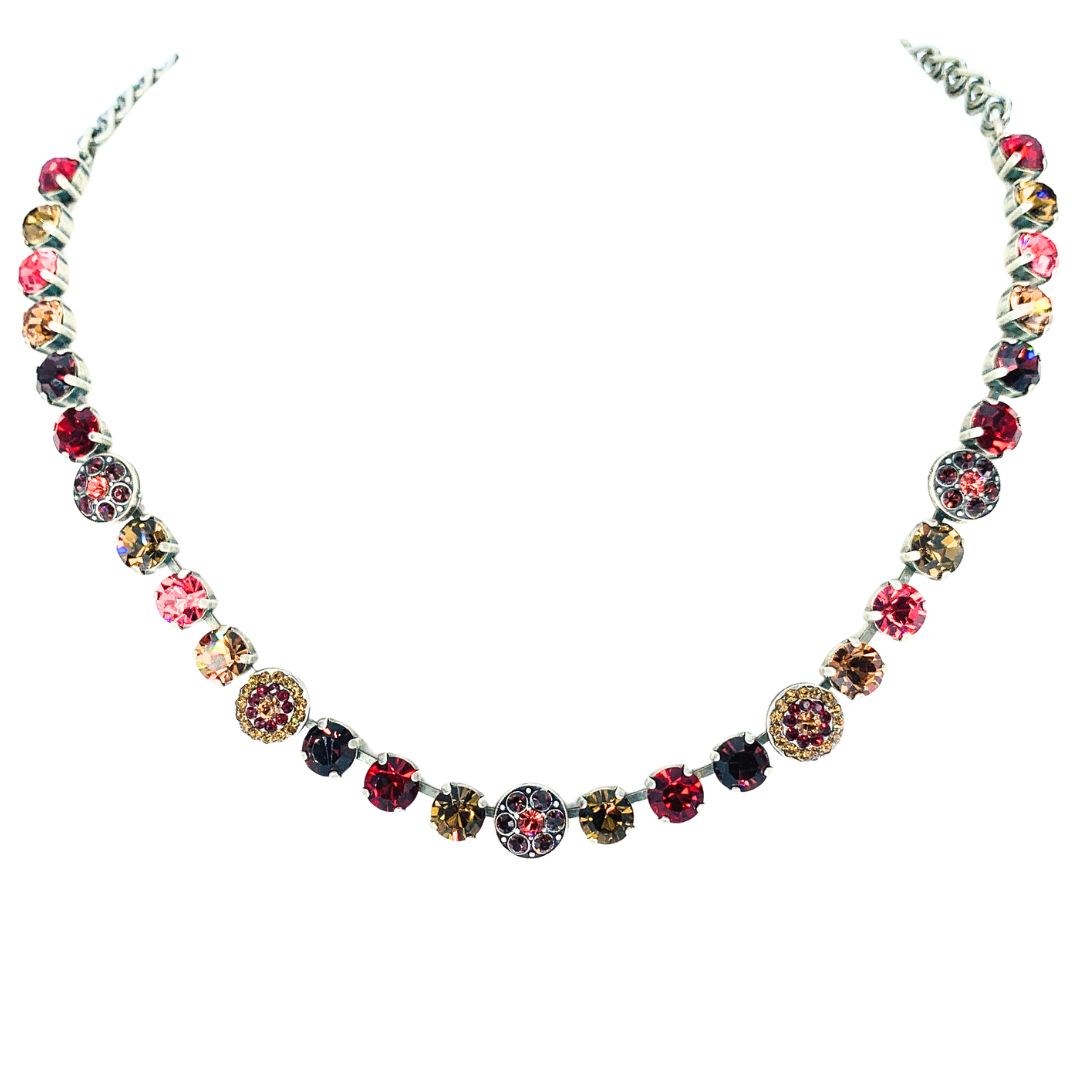 Mariana Pave Necklace Bonfire on Rhodium