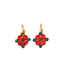Mariana Diamond Shaped Cluster Earrings in Tiger Lilly on Gold