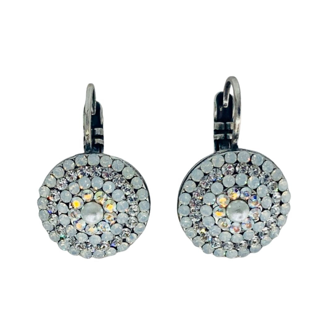 Mariana Concentric Circles Earrings Clear on Silver