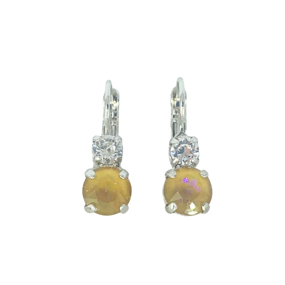 Mariana  Double Drop Earrings in Neutrals on Rhodium Main image