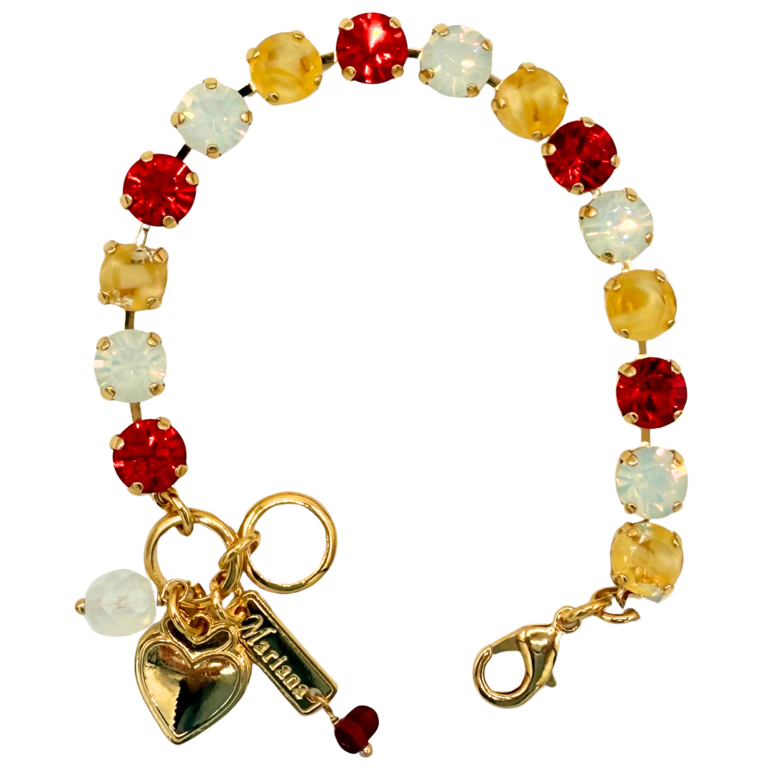 Mariana Football Plain Bracelet on Gold  With Ralton Crystal